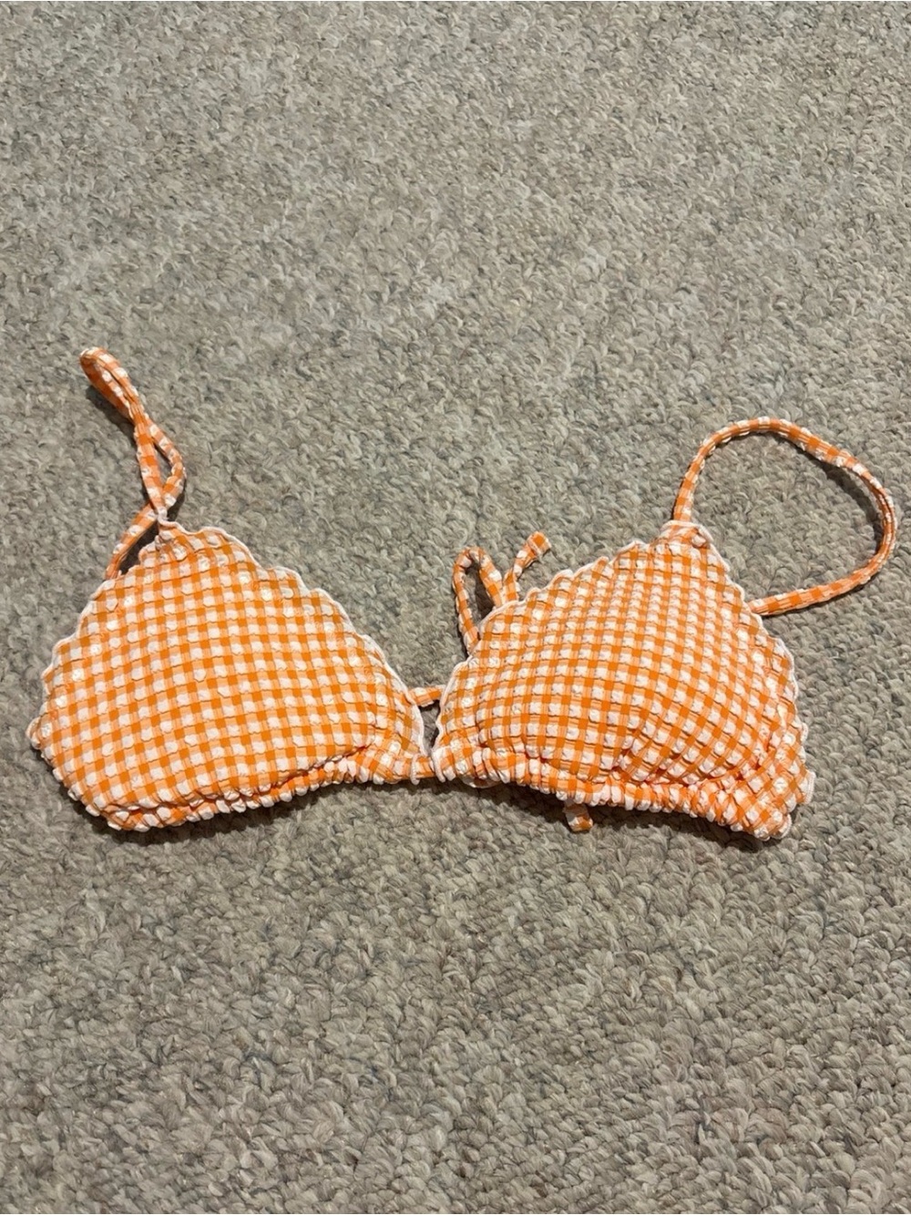 Abercrombie Orange Gingham bikini top